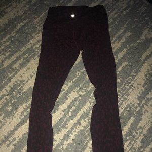 Lululemon red cheetah size 6 aligns 28” EUC